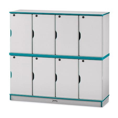 Jonti-Craft Rainbow Accents Stacking Lockable Lockers, Double Stack, Teal 4696JC005